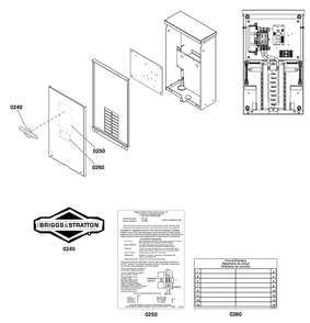 Decals Group - Ats Informational Diagram and Parts List for 040532-01  Briggs and Stratton Generator